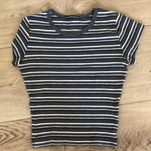 gray and white brandy melville striped shirt